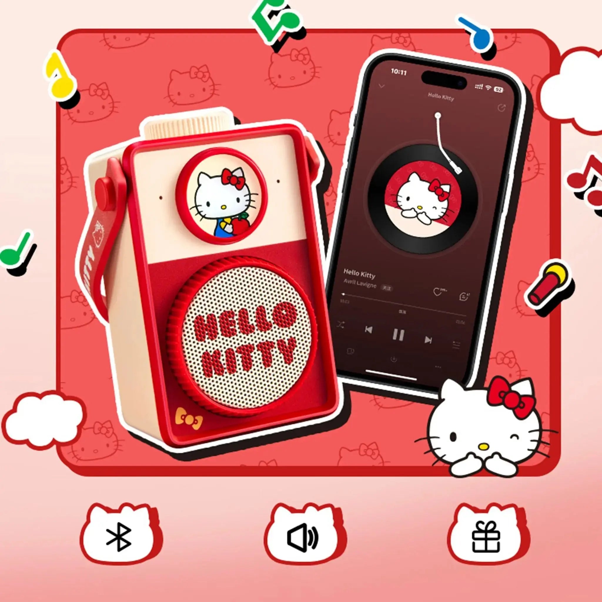 MarTUBE x Sanrio Beach Surfing Bluetooth Hello Kitty Speaker