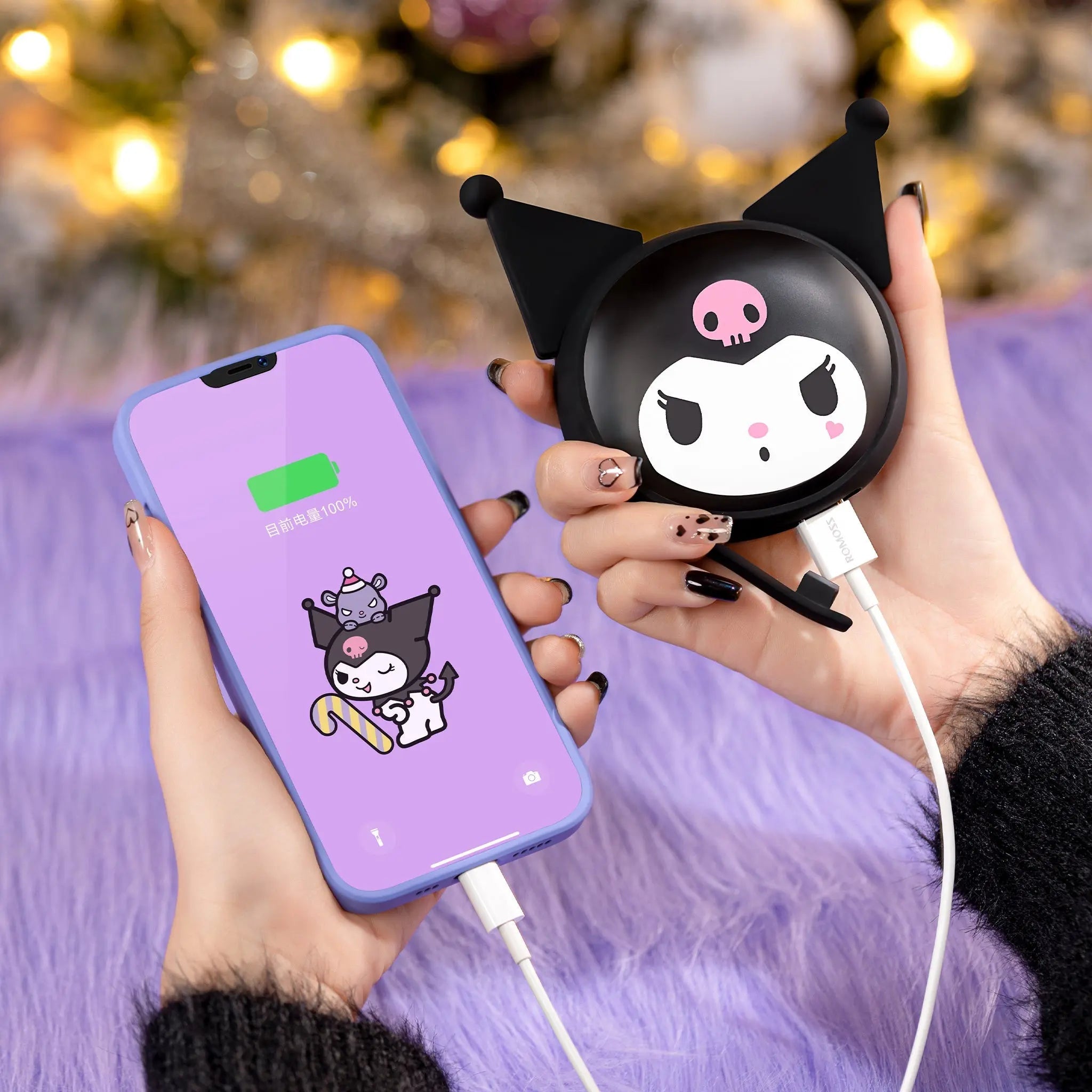 MarTUBE?? x Sanrio Kuromi Hand Warmer Power Bank Hand Warmer 2 - in - 1 - MarTUBE