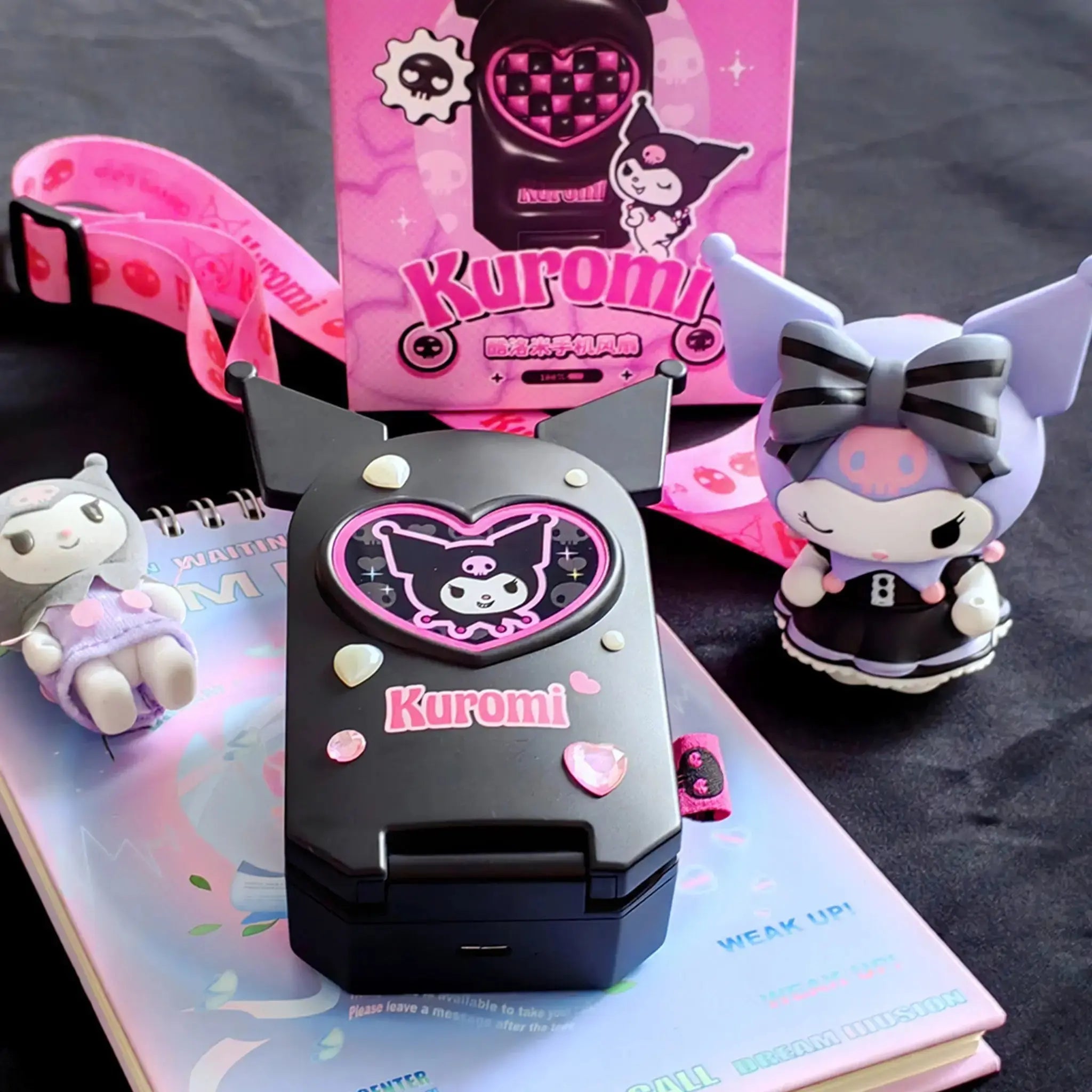 MarTUBE?? x Sanrio Kuromi Portable Mini Hanging Neck Electric Fan - MarTUBE