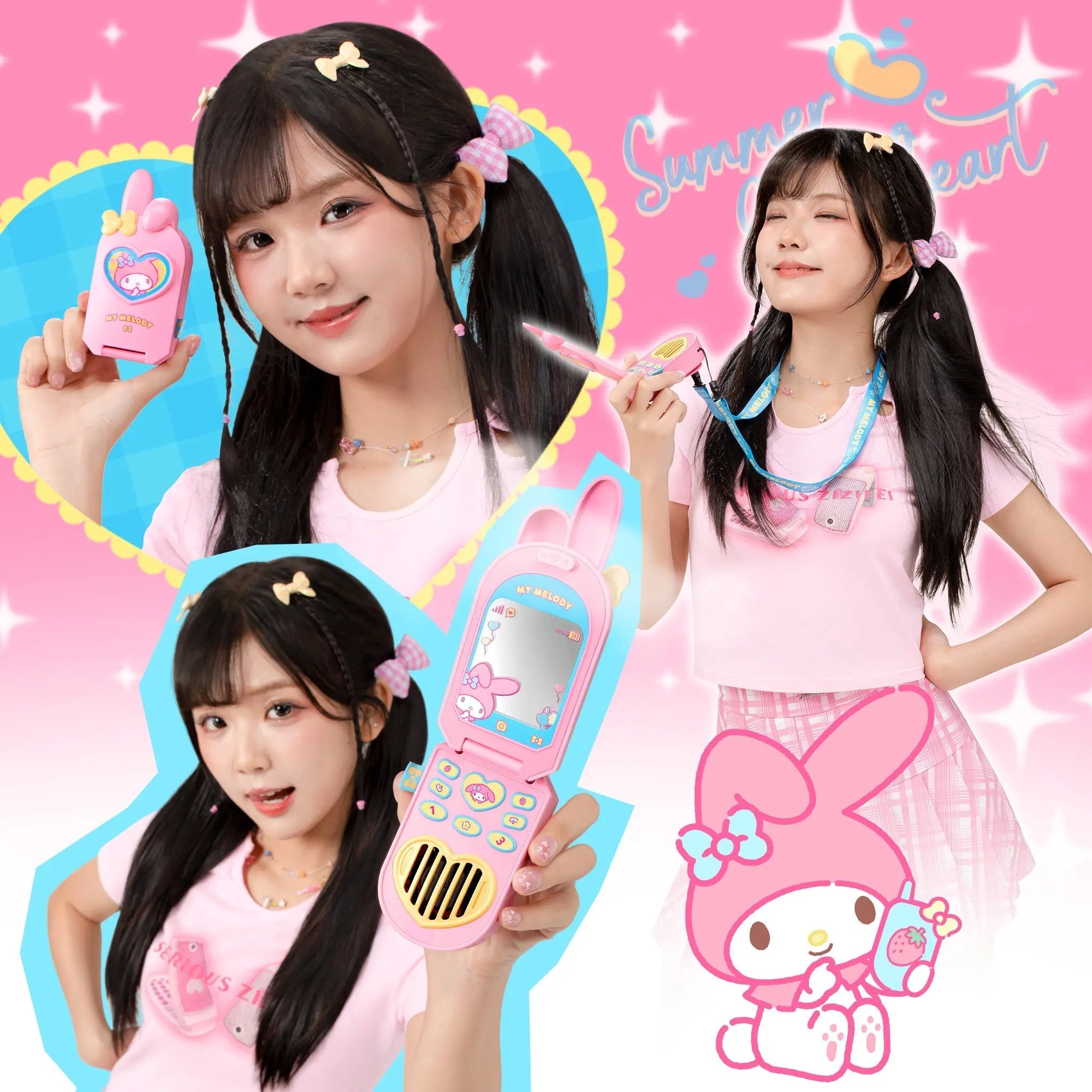 MarTUBE?? x Sanrio My Melody Portable Mini Hanging Neck Electric Fan - MarTUBE