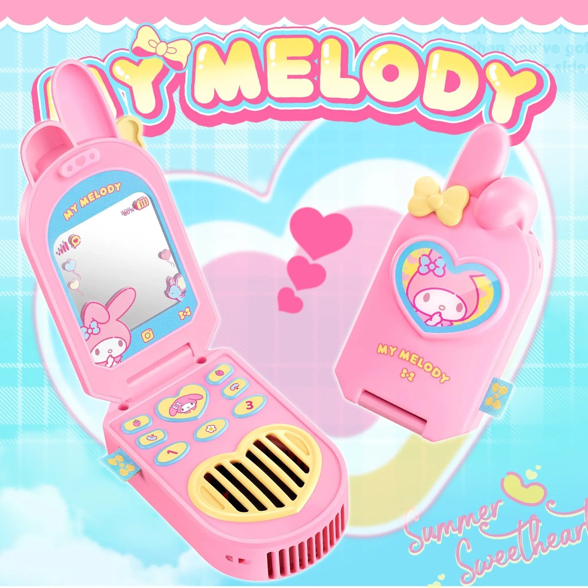 MarTUBE?? x Sanrio My Melody Portable Mini Hanging Neck Electric Fan - MarTUBE